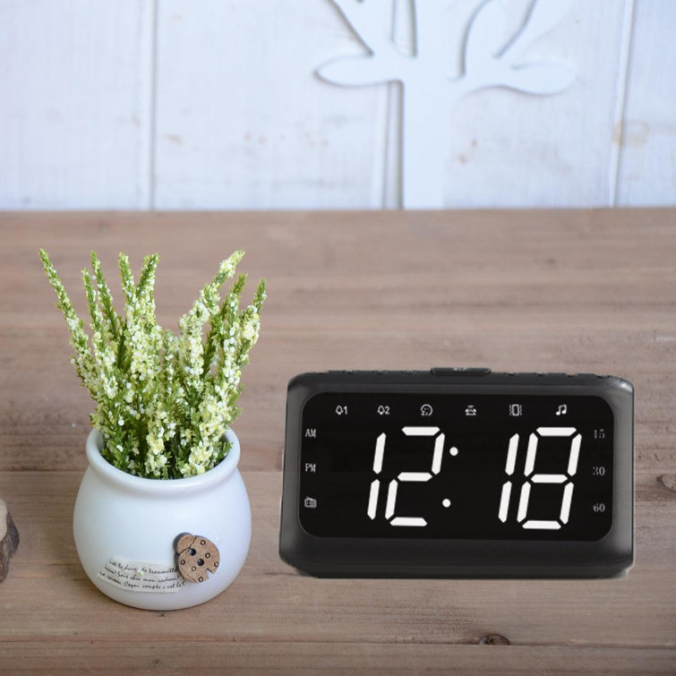 Onewell Digital Electric Tabletop Clock with Alarm in Black Wayfair